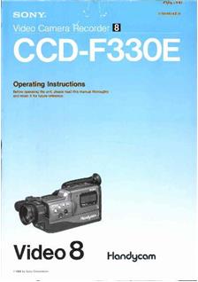 Sony CCD F 330 E manual. Camera Instructions.